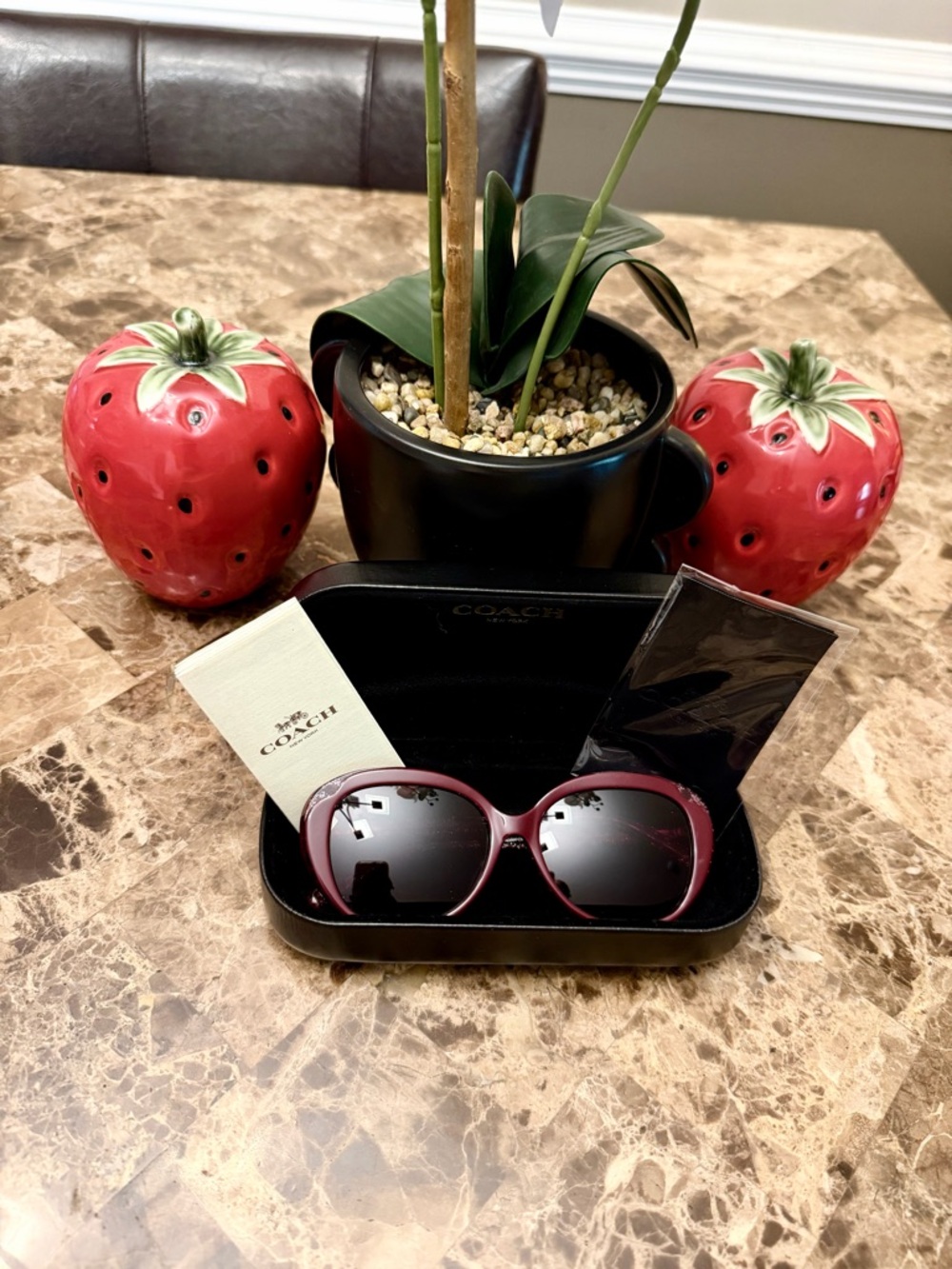 ⭐️⭐️Coach HC8358F (Burgundy Glitter Sig C) Sunglasses Full Inclusion - Picture 3 of 15